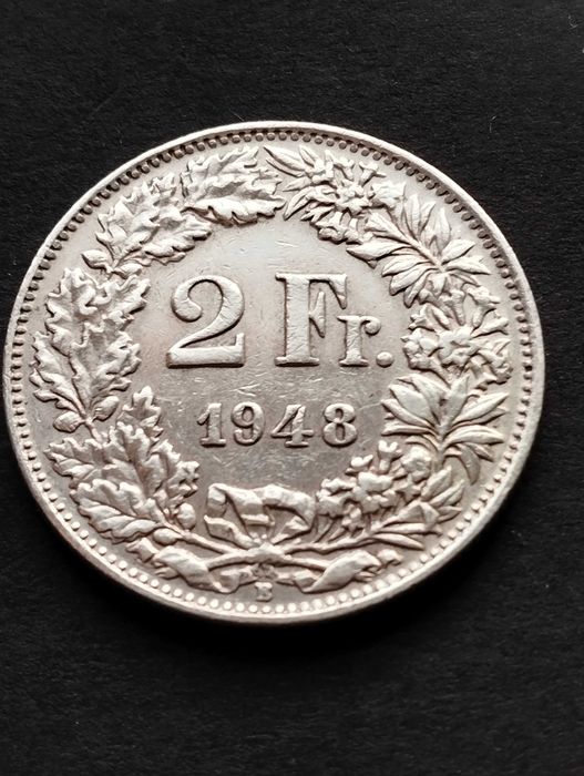 Швейцарія 2 франки 1948р. срібло 10 гр.