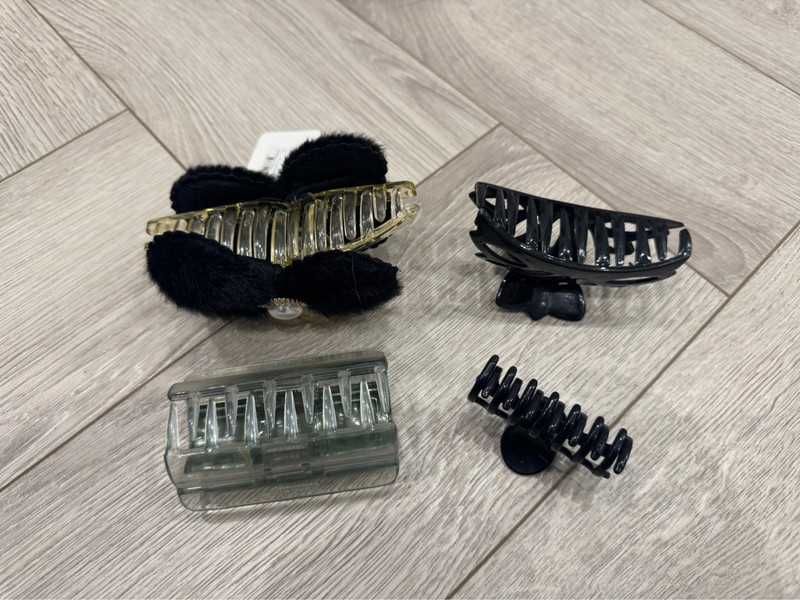 Klamra do włosów spinki eleganckie czarne zestaw 4 szt