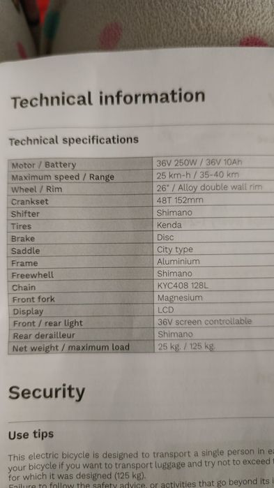 Bicicleta eléctrica com garantia