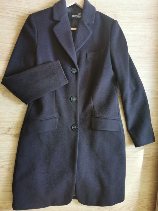 Love Moschino płaszcz dyplomatka, wełna moher r. 40