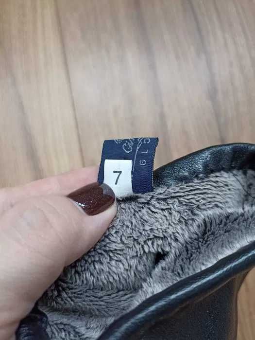 продам довгі шкіряні утеплені рукавиці