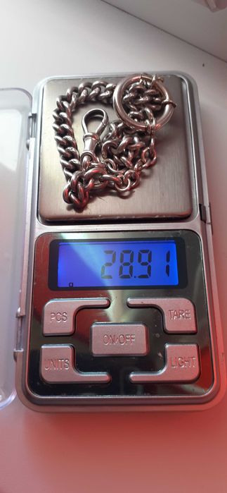 Dewizka-łańcuszek do zegarka kieszonkowego srebro 925 ANGLIA.