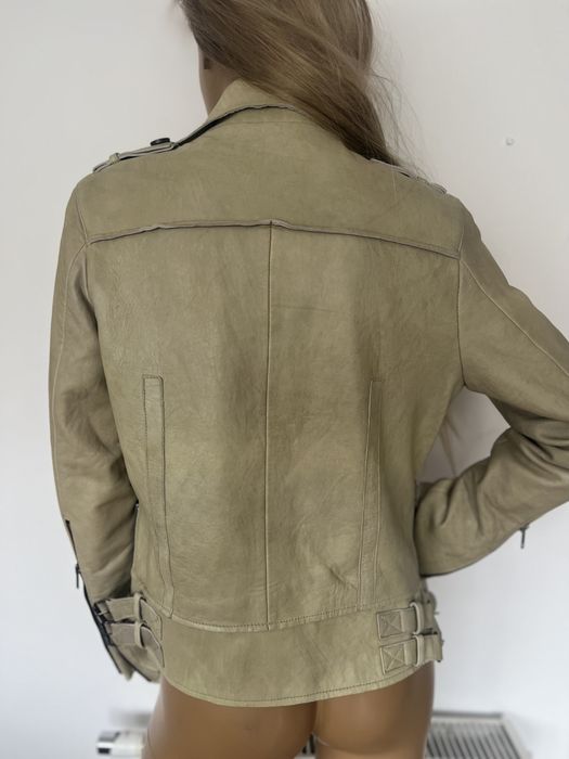 Kurtka skórzana damska goosecraft biker XL beż