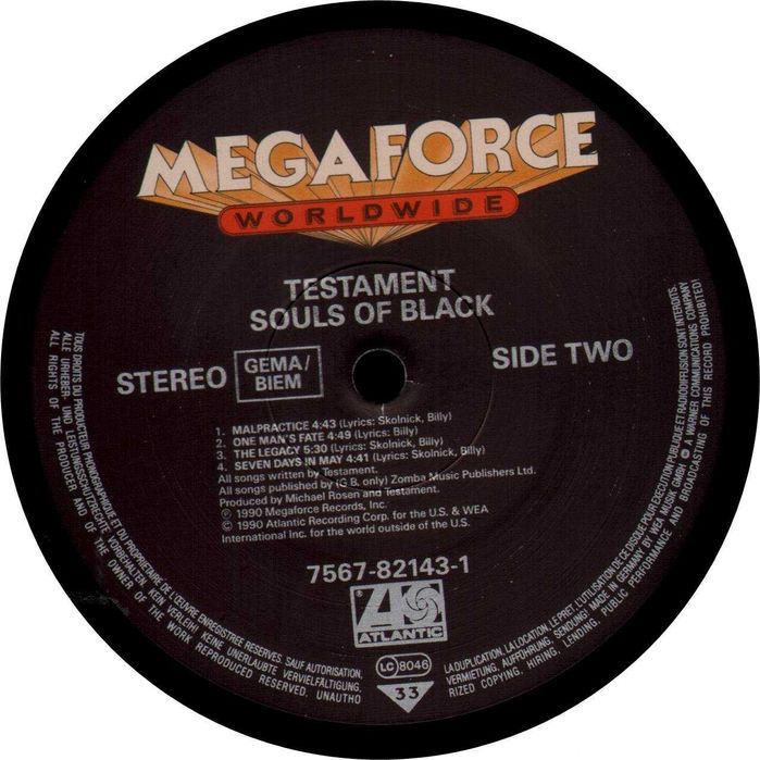 Testament - Souls Of Black (disco vinil + CD) (metal)
