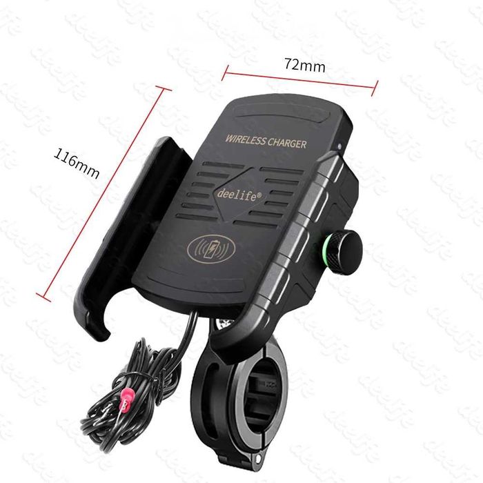 Suporte telemóvel carregador sem fios wireless moto cafe racer