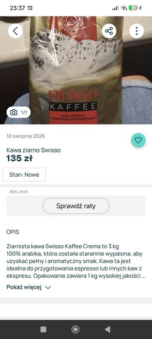 Kawa ziarno  nowa