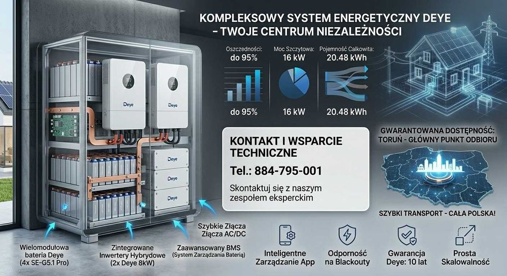 Inwerter Hybrydowy Deye 12kW SUN-12K-SG05LP3-EU-SM2 NOWY - Toruń