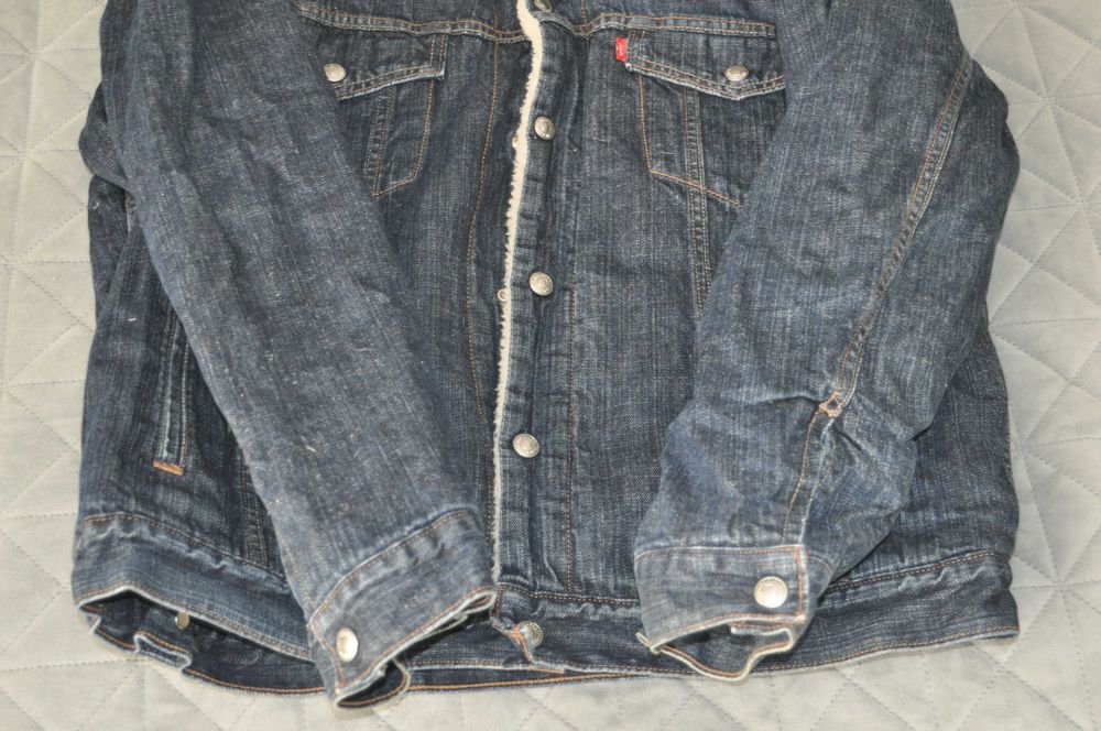 levis левайс sherpa куртка джинсовка мужская темная хл