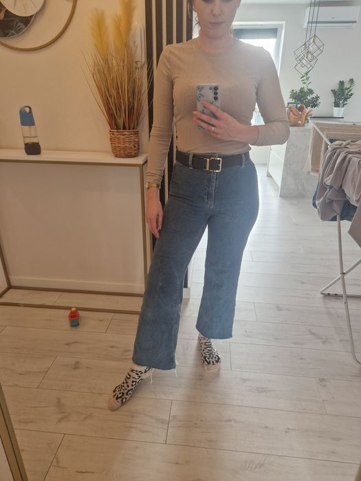 Jeansy flare wysokiej stan high waist 36 S