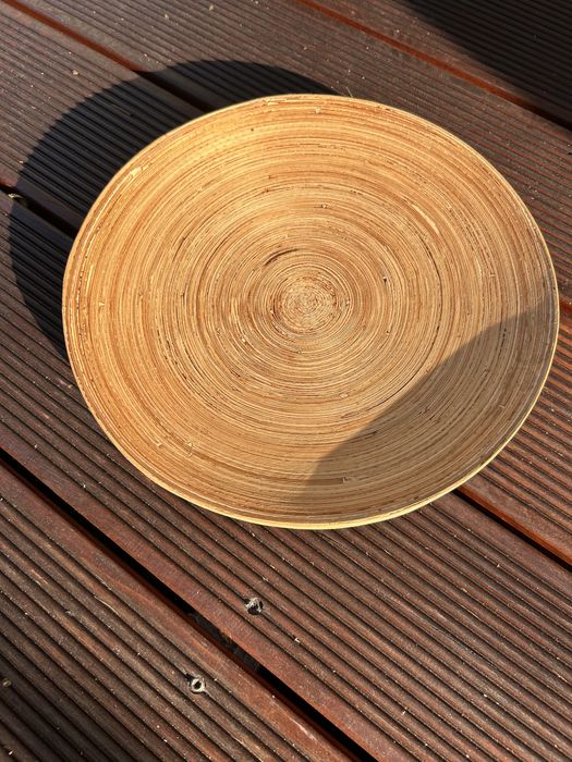 Duży Talerz z naturalnego Bambusa Spiralny Misa