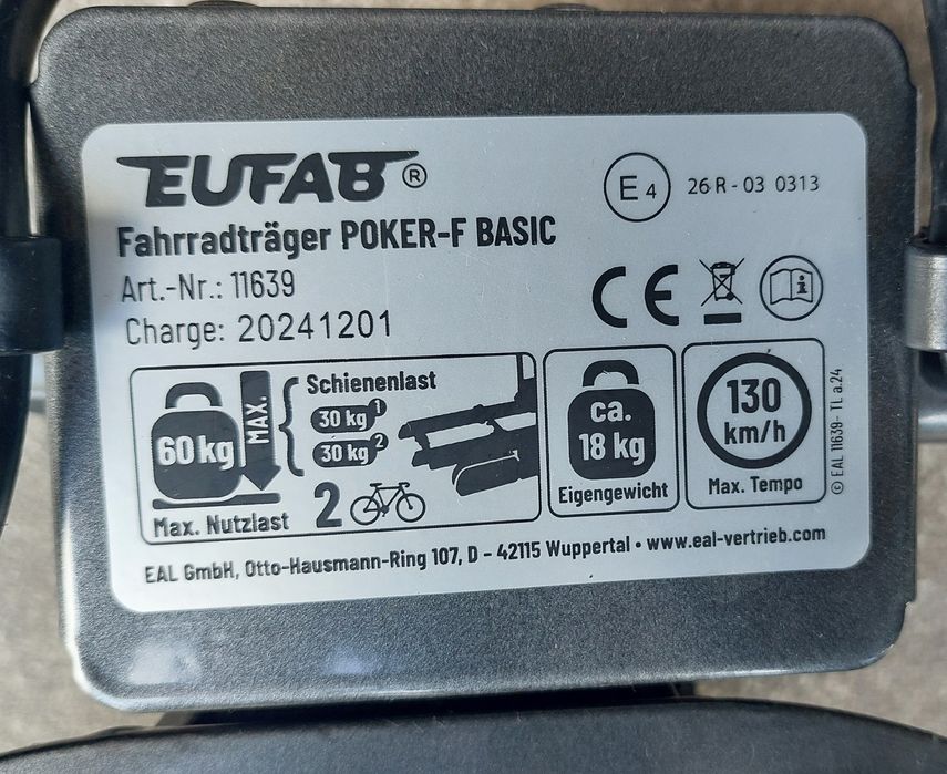 Bagażnik rowerowy na hak – Eufab