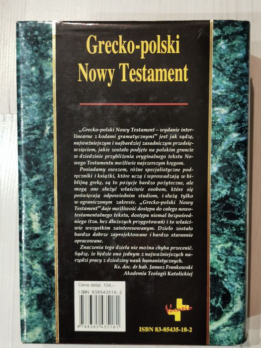 Biblia Grecko-polski Nowy Testament,  wydanie interlinearne. Prymasowska Seria Biblijna. Vocatio