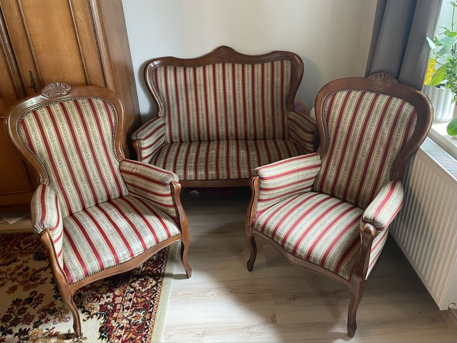 Wypoczynek - Sofa/kanapa, dwa fotele i krzesło ludwik ludwikowska