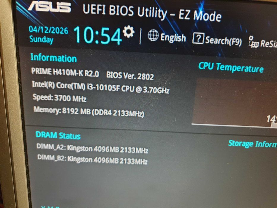 Asus Prime H410M-K R2.0 procesor i3 10100f