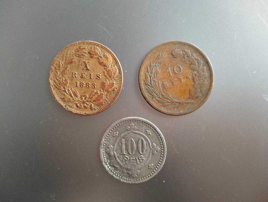 Moedas Portuguesas - Pack 10 Monarquia + 1 Rep. Colonial (Cabo Verde)