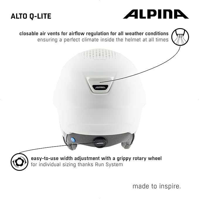 Kask narciarski - ALPINA ALTO Q-LITE white matt (blue revo), 55-59 cm