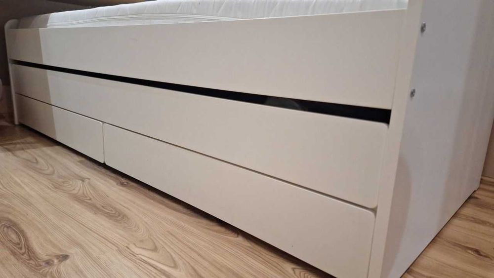 IKEA Slakt rama łóżka z łóżkiem dolnym i szufladami. Bez materacy