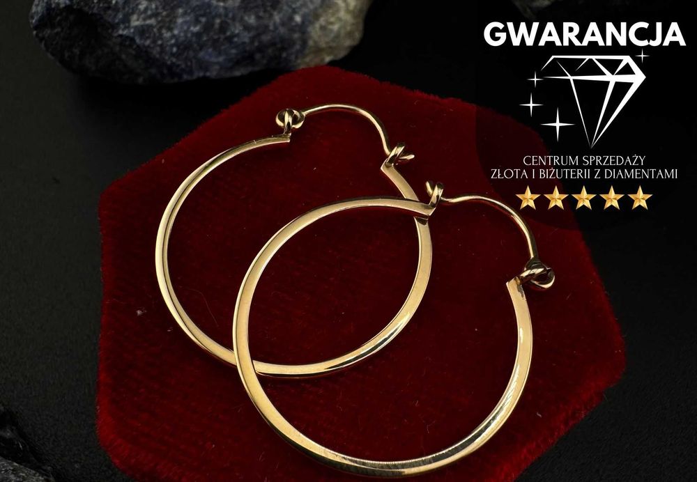 Złote kolczyki Koła | JAK NOWE | 585 | 2.40g