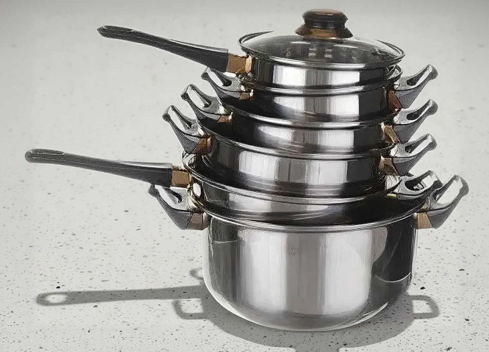 Набор кастрюль 6 в 1 / Каструлі набір 12 предметів Кастрюли нержавейка