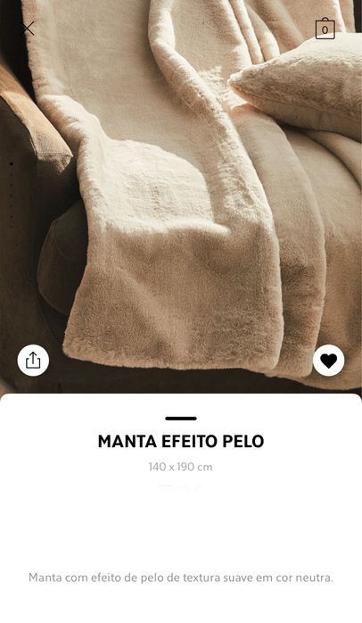 Manta Efeito Pelo Zara Home NOVO