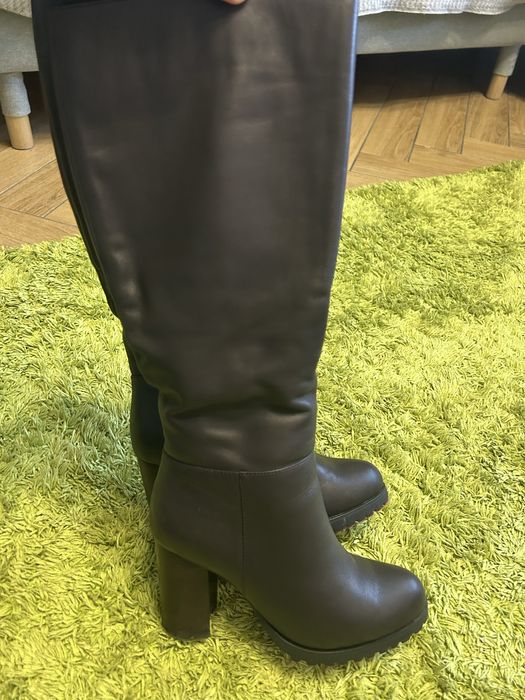 Buty 37 skóra praw. na obcasie 9 s.raz założony