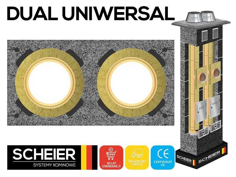 Komin ceramiczny Dual izolowany ocieplony fi 200+200 9m dwuciągowy 2K