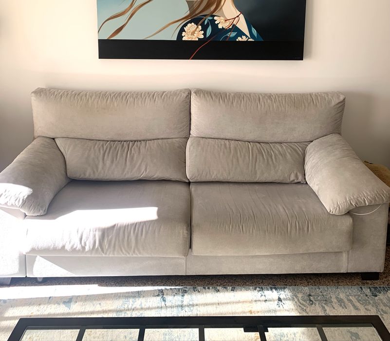 Sofá Banak – Cinza Claro | Extensível | Macio e Confortável