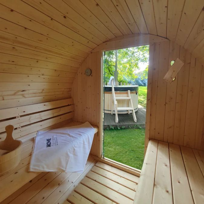 Sauna zewnętrzna beczkowa Lahti L HomeDeluxe SUPER CENA!
