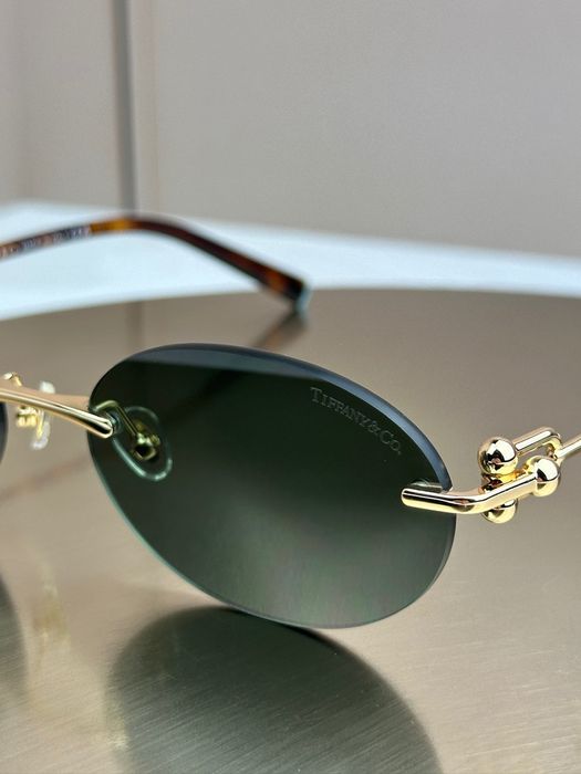 Сонцезахисні окуляри Tiffany & Co TF3104D безоправні овальні золоті жіночі оригінал