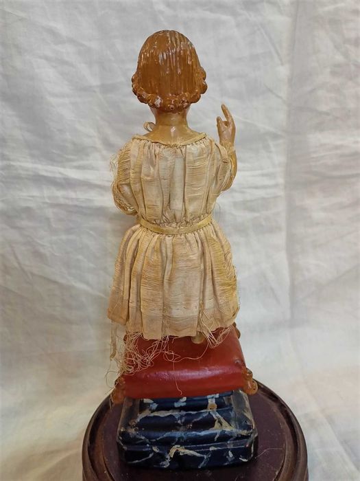 Escultura Madeira Menino Jesus Salvador Do Mundo