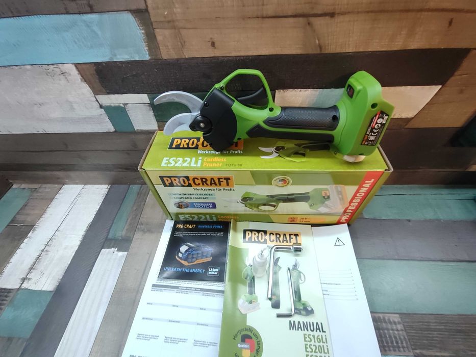 Акумуляторний секатор procraft es22 ножиці садові під макіту самовивіз