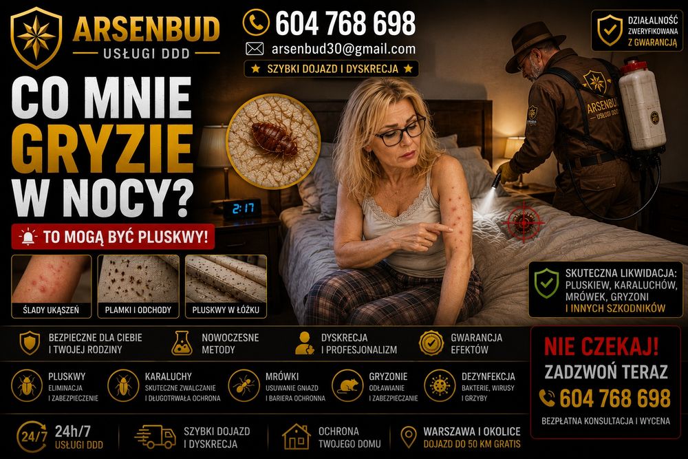 Co mnie gryzie w nocy? Skuteczne usuwanie pluskiew | Warszawa i okolice.