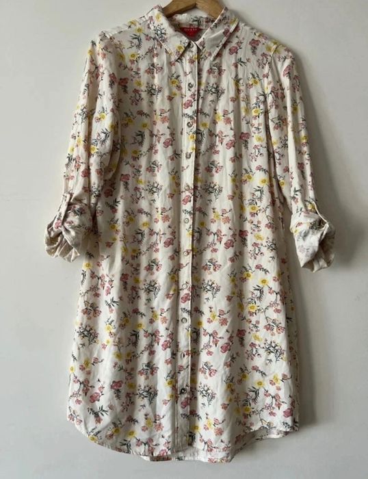 Sukienka koszulowa GUESS w kwiaty w stylu vintage rozmiar L