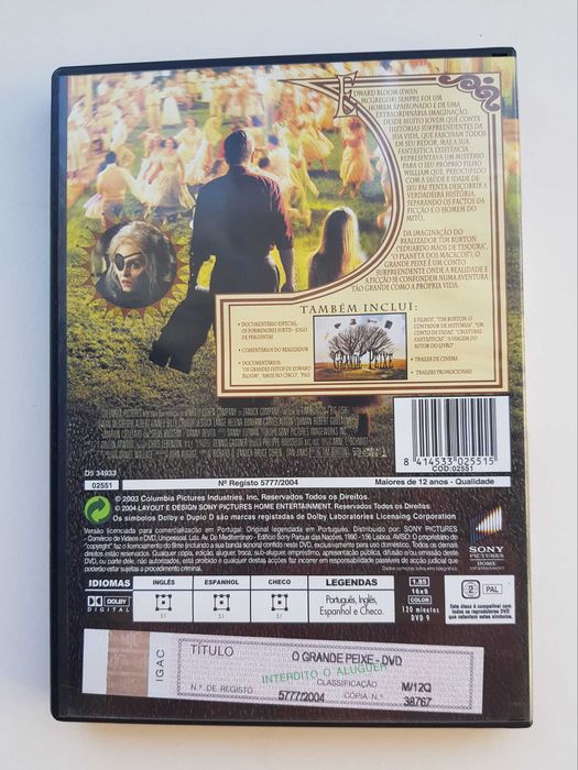 Filme: 'O Grande Peixe' (DVD-Vídeo) de Tim Burton
