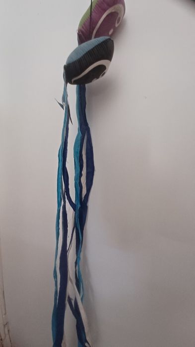 Poi de tecido Rainbow Pro - Conjunto de 1 par de poi com cauda de cometa para prática