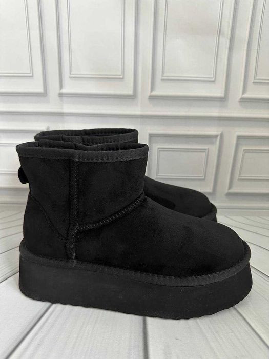 Чорні зимові жіночі чоботи Steve Madden уггі на платформі