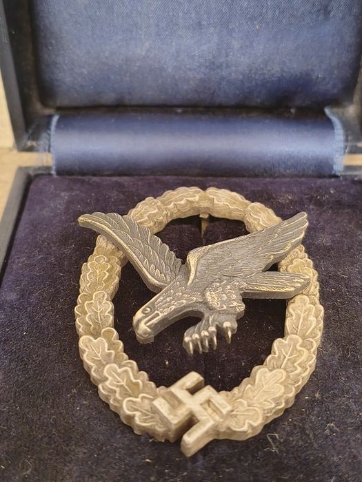 Militaria III Reich Distintivo Luftwaffe Artilheiro aérea no estojo