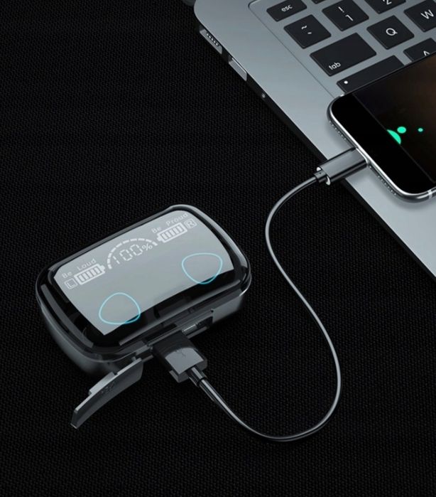 Słuchawki bezprzewodowe Bluetooth 5.3 dotykowe z powerbank