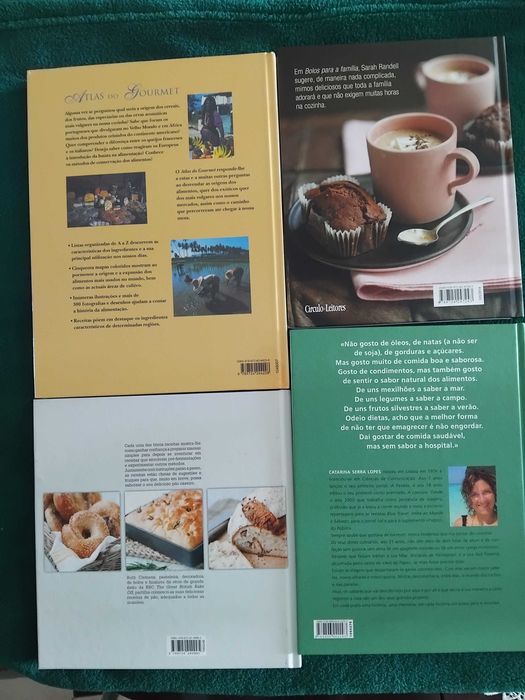 4 Livros para o Lar - Atlas do Gourmet-Pelo Mundo com tachos-Bolos para a Família-Receitas de Pão Caseiro