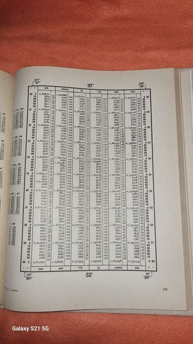 Шестизначные таблицы тригонометрических функций.