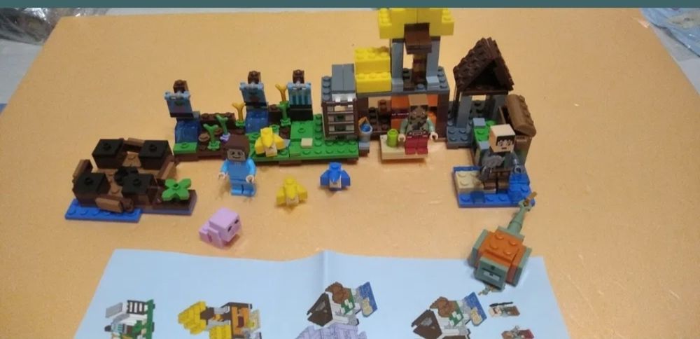 Minecraft klocki figurki mini wioska farma