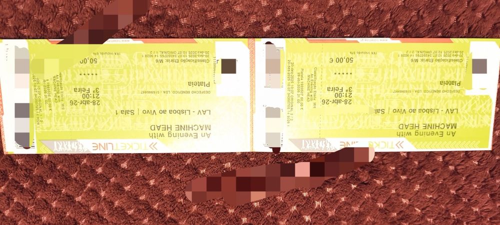 Bilhetes Machine Head