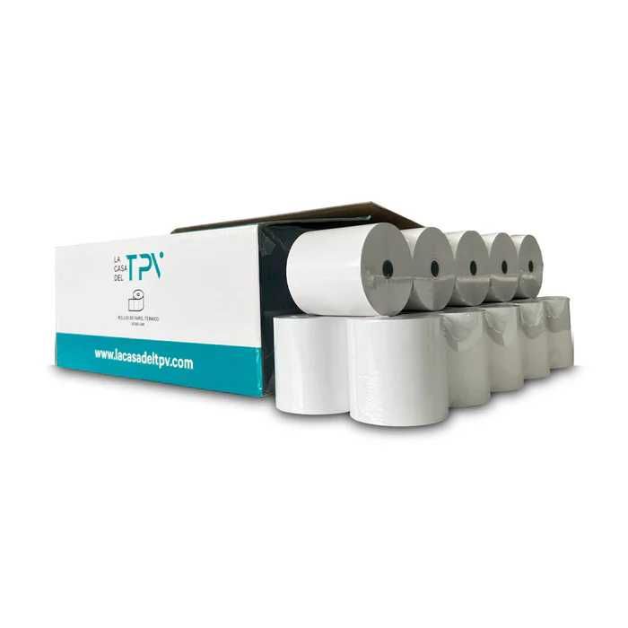 Caixa com 100 rolos de papel térmico 80 x 80 mm - Sem Bisfenol