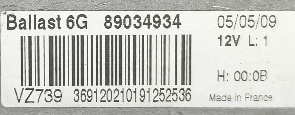 Balástro Xénon / Módulo LED 89034934 - PEUGEOT 3008 I Veículo multiuso