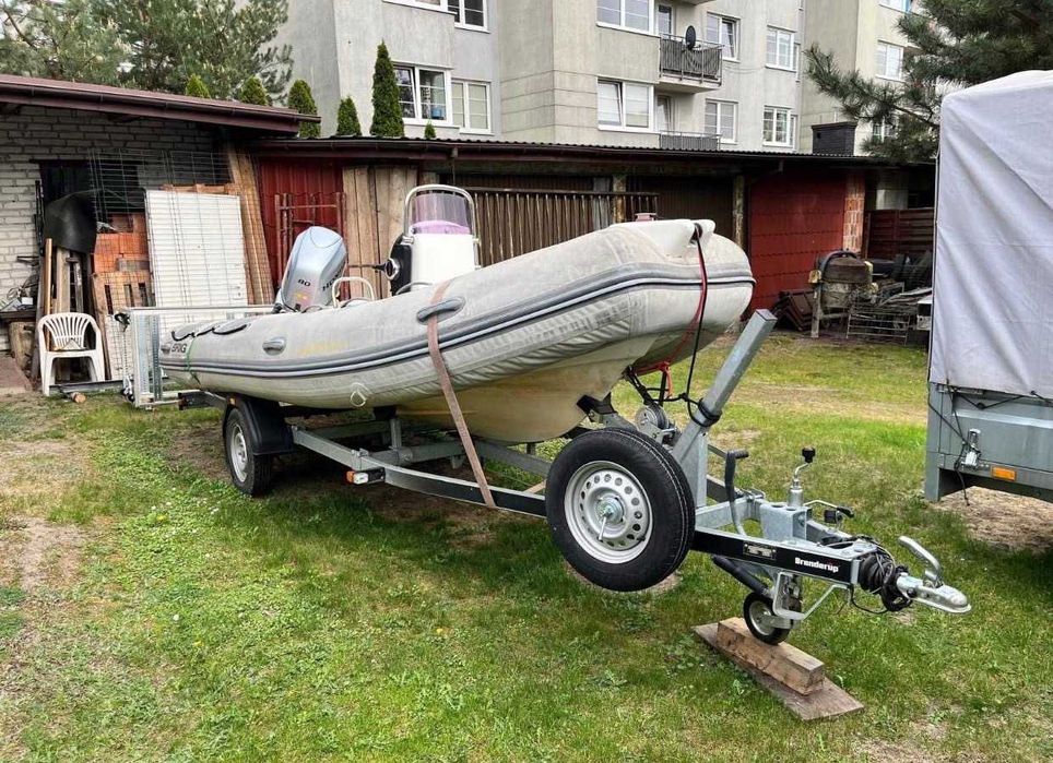 BRIG 4.88 RIB + Honda 80 KM + Przyczepa Brenderup | Zarejestrowany | Komplet
