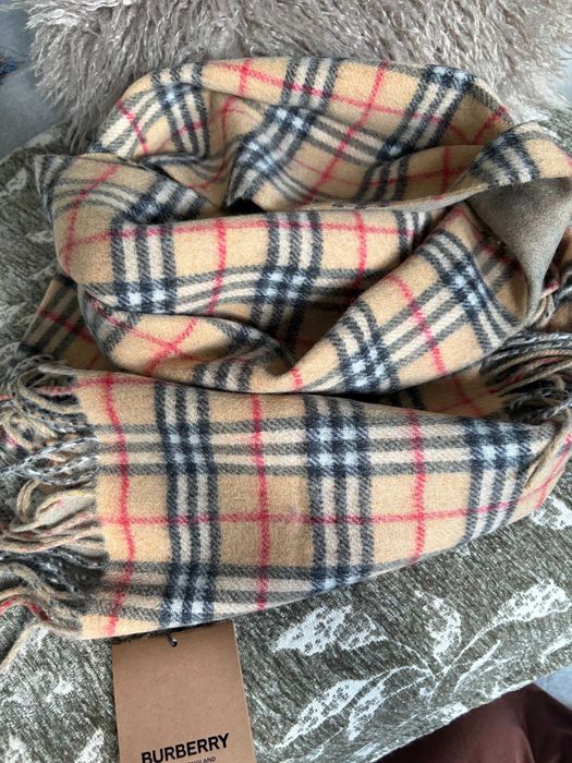 Burberry  klasyczny  Szal/szalik kaszmirowy dwustronny Vintage Check 100% kaszmir