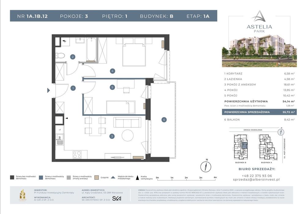 3-pokojowe mieszkanie 54 m² + balkon - Widok 2