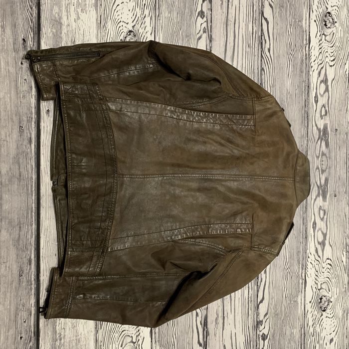 Кожаная куртка Hugo Boss Orange Brown Multipocket Cafe Racer