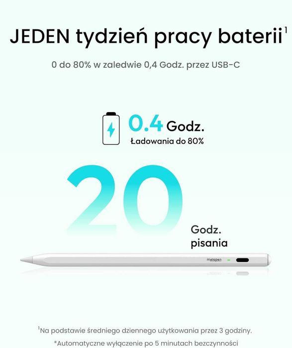 Metapen Rysik Air8 do Apple iPad 2018–2025 Szybkie Ładowanie
