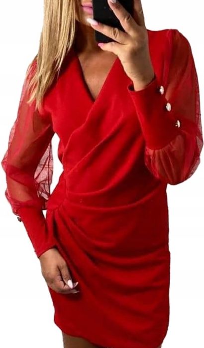 Czerwona sukienka M-L